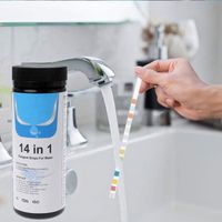 Bandelette de test d'eau potable 14 en 1 améliorée, test de qualité de l'eau du robinet et de l'eau (50 feuilles)