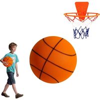 Basket Ball en Mousse, Silent Basketball, Basket Silencieux avec Panier, Bounce Silent Basketball, Ballon Mousse D'entraînement