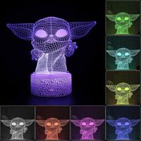 Alien 3D Night Light Gift headlamp LED Remote touch change Color 16 USB Colors