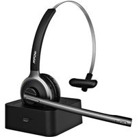 Casque audio Mpow M5 Pro casque sans fil Bluetooth sur l'oreille Krystal clair suppression du bruit casque avec - Black Headphone-1