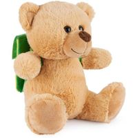 BRUBAKER Teddybeer Reismaatje - 25 cm Knuffel Cadeau voor Reizen - Teddy Geluksbrenger - Pluche Knuffeldier met Rugzak