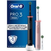 Brosse à dents électriques Oral-B Pro 3 - Rose/noire - 2 Brosses à dents électriques