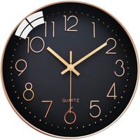 LiRiQi Horloge Murale Silencieuse sans tic-tac, 30cm Chiffres Arabes Horloge Quartz Ronde Moderne Décorative, pour Salon Chambre304