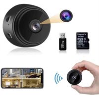 TD® Mini caméra de surveillance HD 1080p - Batterie Micro WiFi - Petite caméra avec vision nocturne infrarouge et carte SD 32 G -