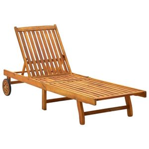 CHAISE LONGUE MEUBLE Chaise longue bois d'acacia solide,199x59/6