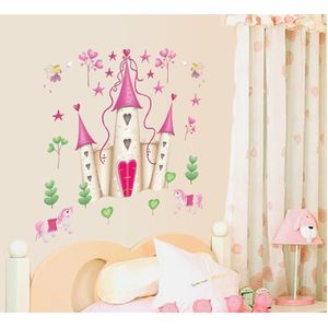 la Chambre des Enfants P/épini/ère Autocollants Amovibles ufengke/® Ch/âteau de Princesse de Dessin Anim/é Stickers Muraux