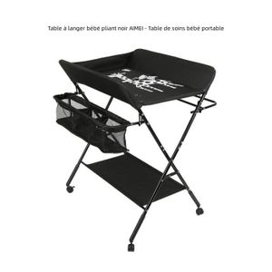 TABLE À LANGER Table à langer bébé pliante AIMEI - Noir - Pliable