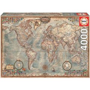 PUZZLE EDUCA Puzzle 4000 Pièces - Mappemonde