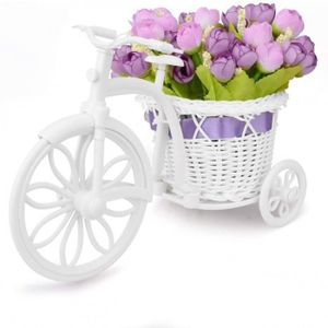 FLEUR ARTIFICIELLE Pot de fleurs artificielles en forme de vélo ancie