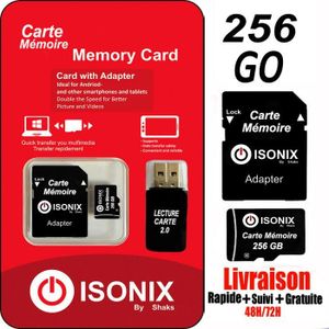 CARTE MÉMOIRE ISONIX Carte Mémoire Micro-sd 256 go Micro SDHC/SD