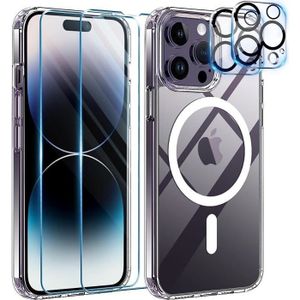 Coque iPhone 14 Pro Max Magnétique Avec Protège Objectif - Transparente /  Zwart - | bol