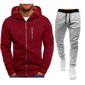 SURVÊTEMENT Survêtement Homme Ensemble Jogging Sweats Capuche Et Sport Pantalons Rouge clair - Fitness - Automne Hiver