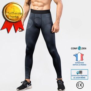 COLLANT DE RUNNING CONFO® Pantalon de sport pour homme Impression 3D - Fitness - Collant stretch à séchage rapide - Noir
