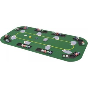 TABLE MULTI-JEUX Table de poker pliable pour 8 joueurs 4 plis rectangulaire Vert