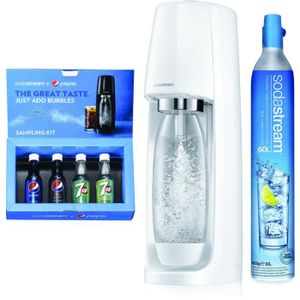 SODASTREAM Machine à gazifier Spirit Blanche + Coffret Découverte Pepsi