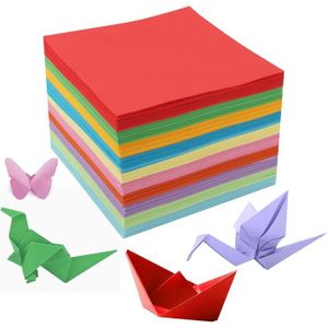 JEU DE ORIGAMI 1100 Feuilles Papier Origami Double Face - 15 x 15 cm - 10 Couleurs Vives - Facile à Plier