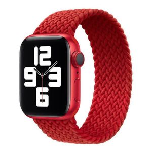 BRACELET MONTRE CONNEC. Bracelet pour Apple Watch 38mm/40mm/41mm Series 9 8 SE 7 6 5 4 3 2 1 - Boucle Unique Tressé Résistant Rouge - Taille S