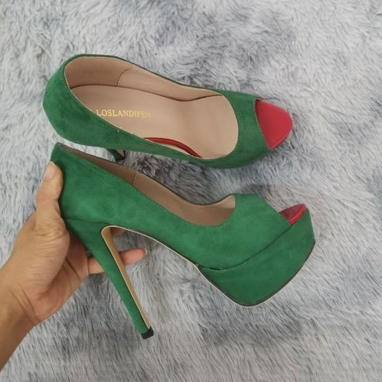 Talons hauts a plateforme pour hommes sandales Drag Queen unisexes Peep Parker sexy sangle de rincage escarpins a green E9376 Achat Vente Talons hauts a plateforme pour hommes sandales Drag Queen unis...