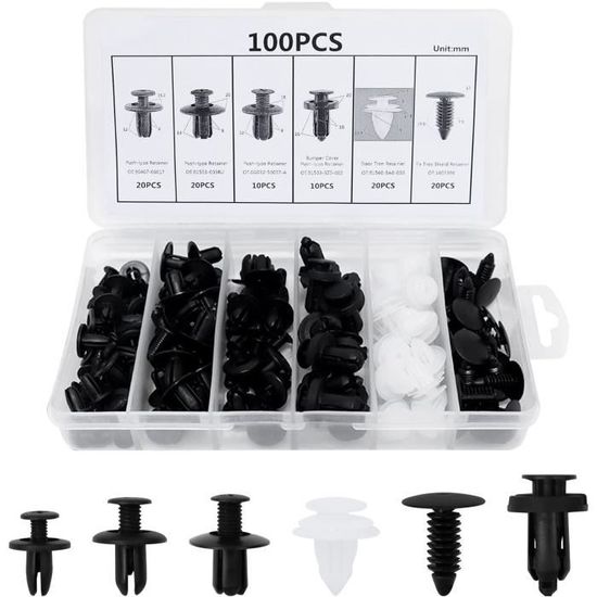 Lot De Rivets Et Clips De Fixation En Plastique Pour Panneaux De Portière De Voiture | Référence C13