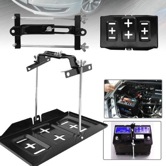 Plateau De Batterie Voiture Métal Stable Avec Pince Réglable 135-190 Mm
