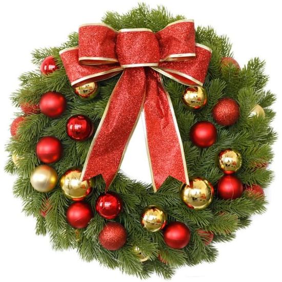 Couronne De Noël Artificielle Rose Avec Pommes De Pin Et Paillettes - Décoration De Porte, Mur Ou Fenêtre (diamètre Environ 50 Cm)