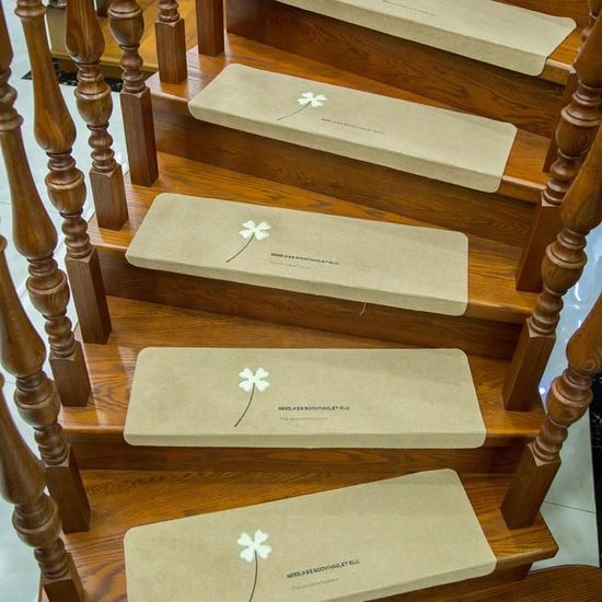 Marchettes D'Escalier,Marches En Bois Tapis D'Escalier Antidérapant