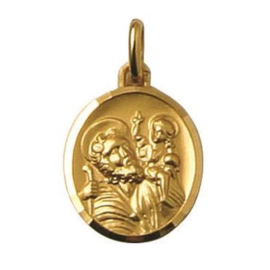 Médaille Pendentif Saint Christopher En Or 9ct (375) NEUVE - 14mm, Or Jaune, Boîte D'origine
