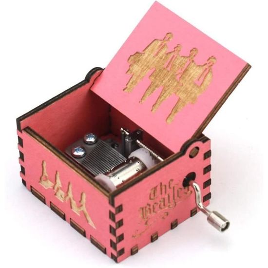 Boîte à Musique En Bois Sculpté à La Main Avec Manivelle - Cadeau Musical - Jouez La Chanson Des Tempêtes De L'Ocarina Of Time - Noir