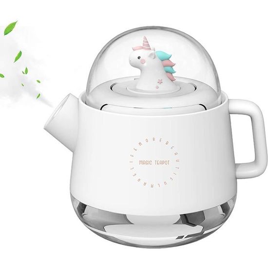 Humidificateur d'air bébé Ultrasonique à brume Silencieux avec Veilleuse, mini diffuseur d'huiles essentielles portable (Licorne)