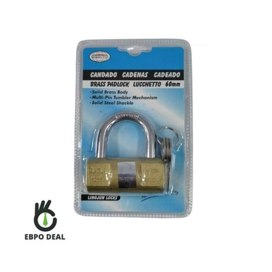 Cadenas à Clé H&S - 60mm - 5 Clés - Haute Sécurité - Pour Casier, Vélo Ou Garage