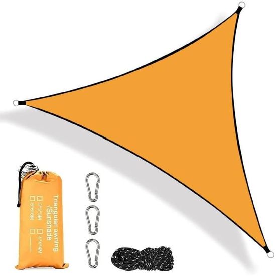Voile D'Ombre Triangle 3x3m RANJIMA - Imperméable UV Protection - Pour Terrasse, Jardin, Piscine