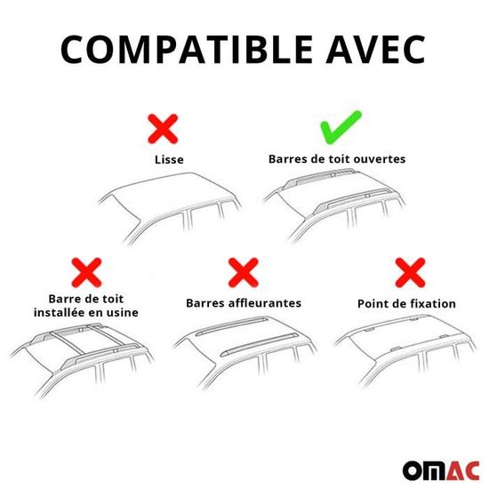 Barres De Toit Transversales Pour Nissan NV200 2010-2025 Aluminium Noir 3 Pcs