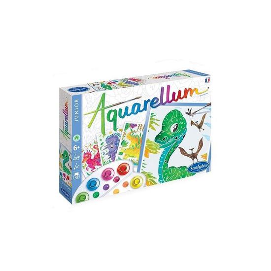 Kit creatif Aquarellum Junior Animaux Dinosaures - 4 planches et Kit creatif Aquarellum Junior Animaux Dinosaures - 4 planches et