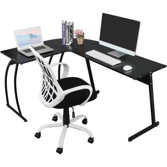 Coavas Bureau Informatique Coin en Forme de L Table eois pour