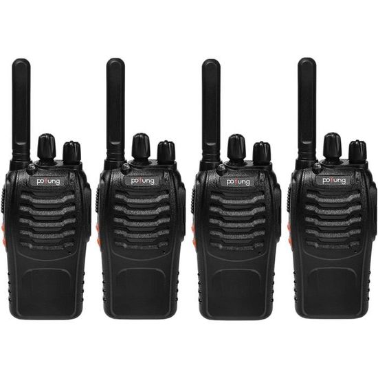 3 Walkie Talkie PMR446 Pofung PT88E - Senza Licenza, Ricaricabili USB, VOX, Torcia LED, Auricolari Inclusi
