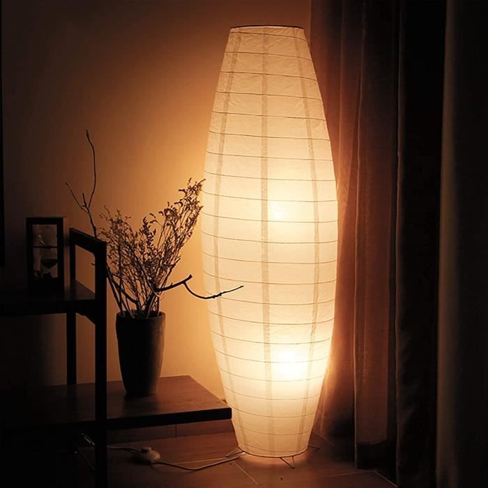 Lampadaire japonais nordique, lampe sur pied 41,3 ``, avec abatjour en