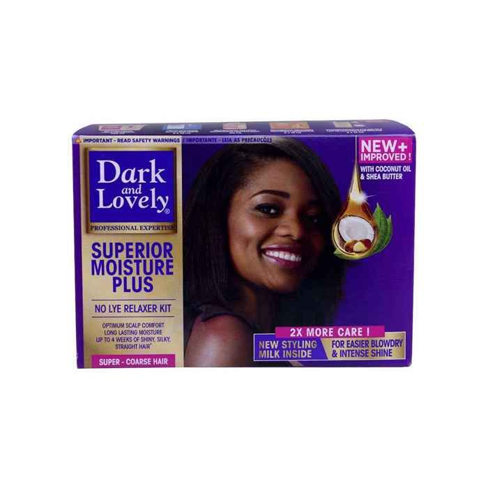 DARK & LOVELY Kit Défrisant sans Soude Soin Hydratant Moyen - Beurre de Karité - 359ml