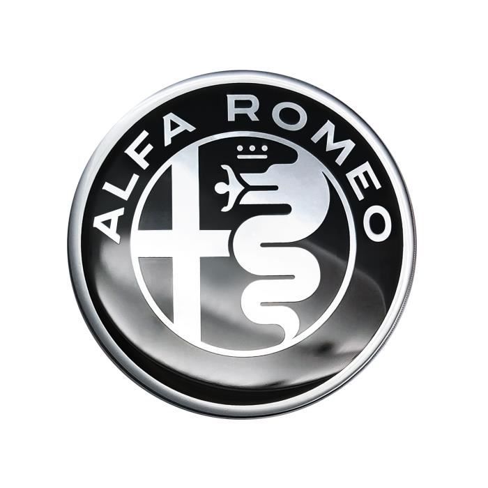 Autocollant 3D Alfa Romeo Logo Noir, 75 mm