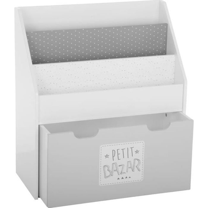 Bibliothèque pour enfant roulettes Boy gris