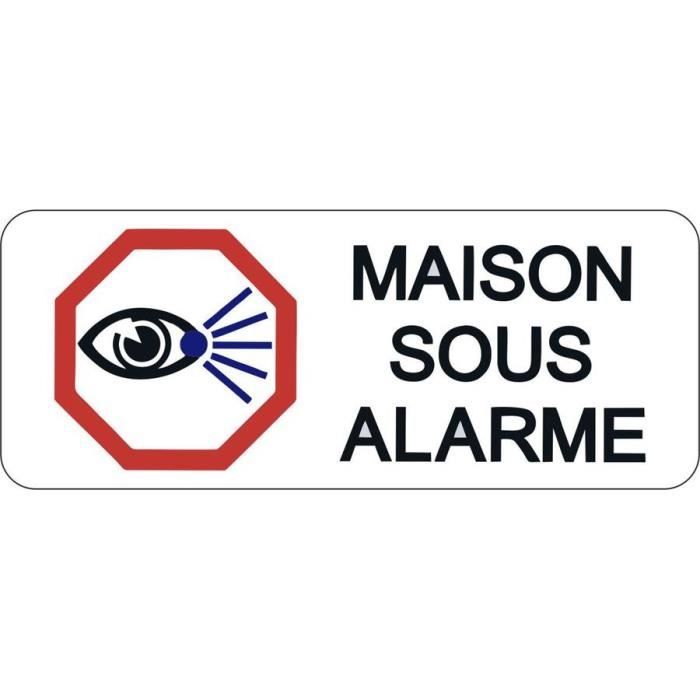 Autocollant sticker alarme maison surveillance panneau