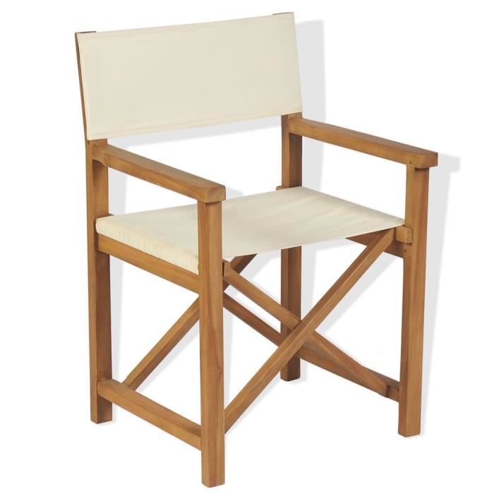 Chaise pliable de metteur en scène Bois de teck solide