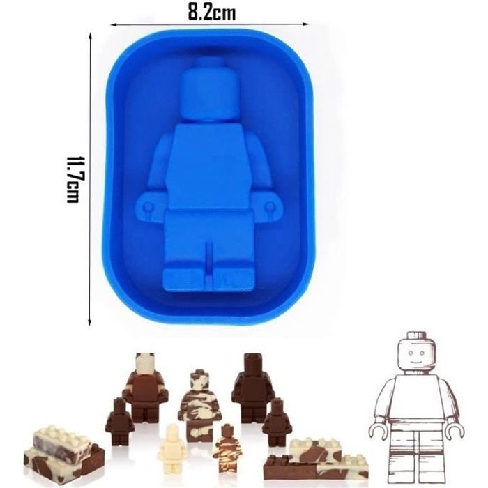 Lego moule Silicone Mini figurine Robot Outils de gâteau en forme de trou moule plateau de Cube de glace moule pour gâteau - Type 5