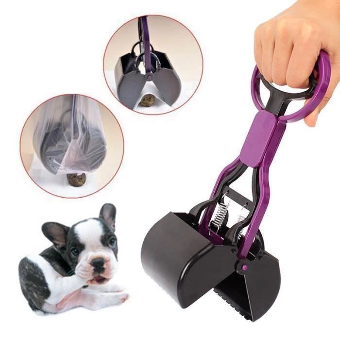 Pince Excréments Ramasse Crotte pour Chien Chat Pelle à Déjections Manche Longue Pratique