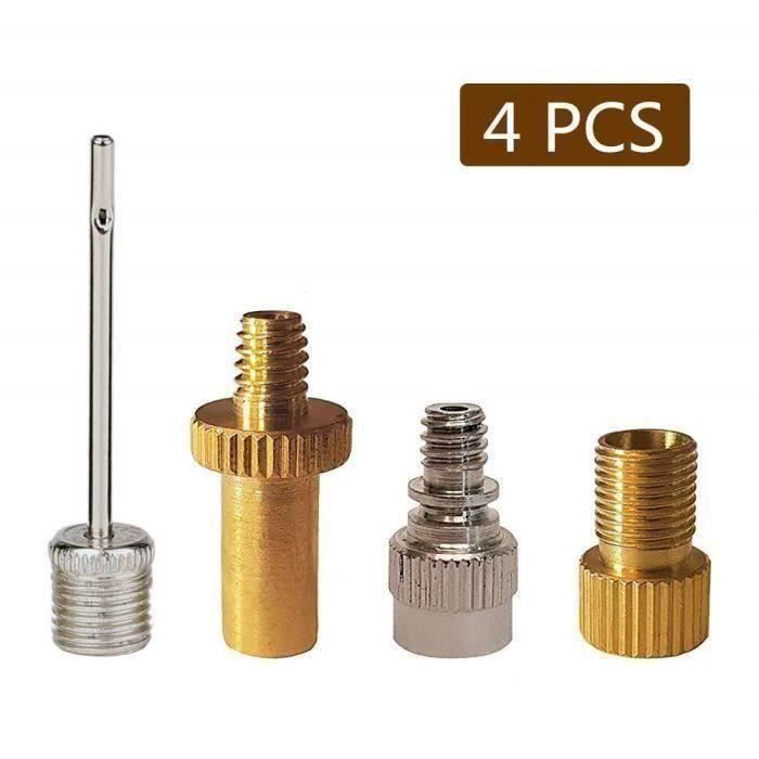 4pcs Adaptateur de pompe à vélo Kit d 'adaptateur d 'aiguille de gonflage de pompe à air pour compresseur d 'air, pompe à pied