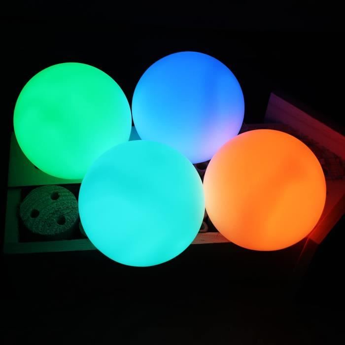 4 lampes de piscine flottantes, lampes LED étanches IP68,Pour bassin, piscine, spa, intérieur, extérieur, jardin
