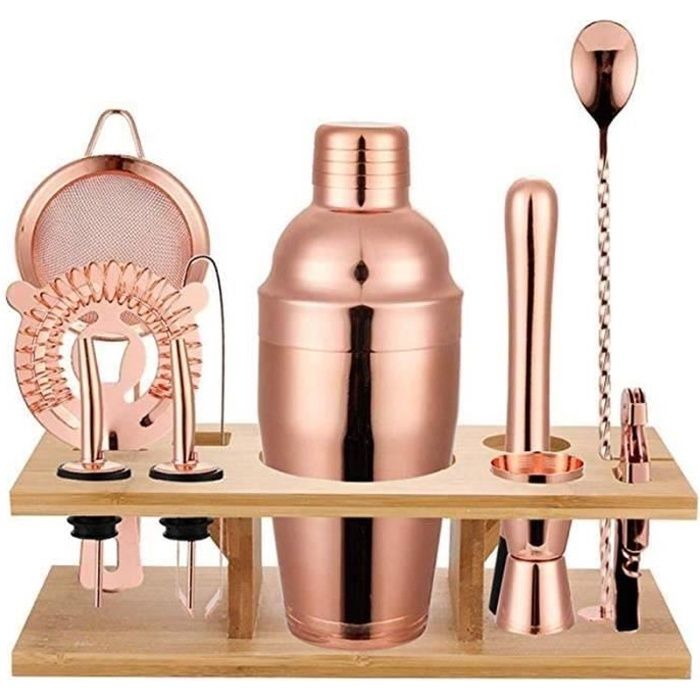 11 PièCes 750ML Cocktail Shaker Y en Acier Inoxydable Brillant Britannique Cocktail Shaker Set Rose Or Couleur - Achat - Vente