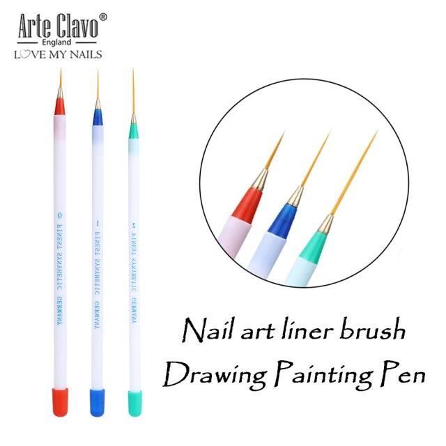 vernis à ongles Gel UV 3D, brosse de peinture à rayures et fleurs, pointes de stylo acrylique, Design bricolage, outils *HH15116