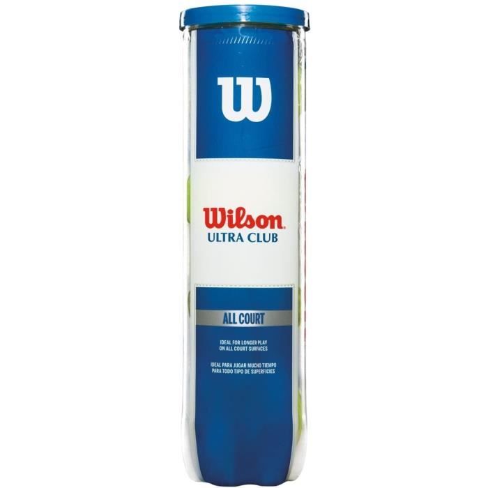 BALLE DE TENNIS WILSON Ultra Club All CT TBALL 4 Ball Can Tennis Mixte Adulte, Jaune, 322