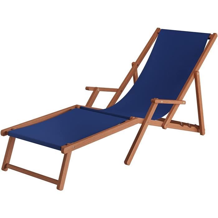 Fauteuil de jardin ErstHolz Chaise Longue XXL chilienne Bain de Soleil Pliant Couleur du Tissu seacutelectionnable V10500 Stofff98