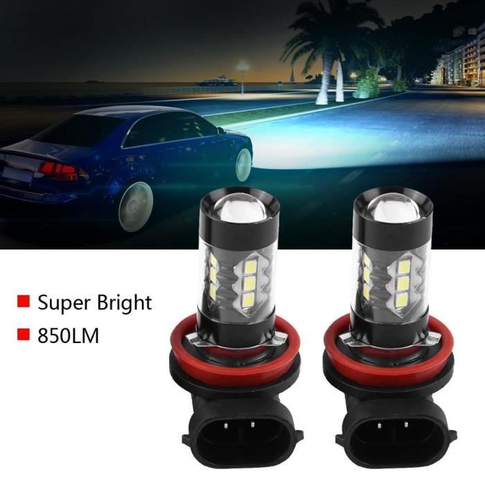 Drfeify Ampoules antibrouillard 2 pcs H11 H8 12V-24V 80W Voiture Haute Puissance Brouillard LED Ampoules De Jour